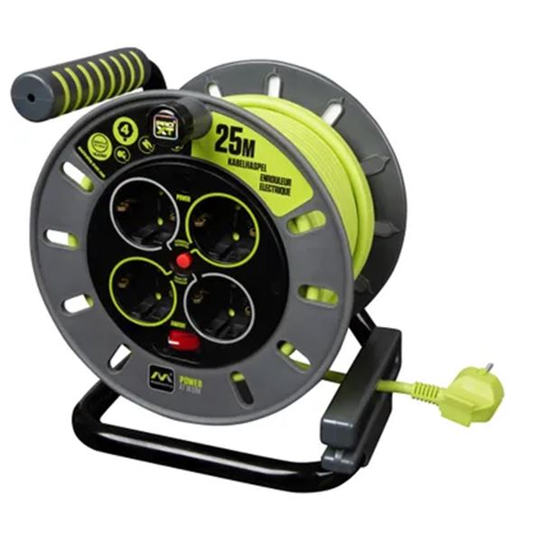 Kabelhaspel - 25 m - 4 stopcontacten - IP20 Kabelhaspel - 25 m - 4 stopcontacten - IP20