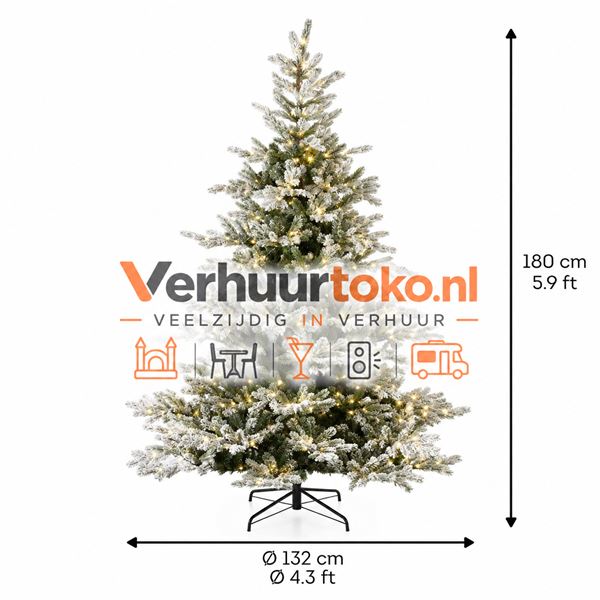 Besneeuwde Kerstboom 180 cm LED-verlichting Besneeuwde Kerstboom 180 cm LED-verlichting