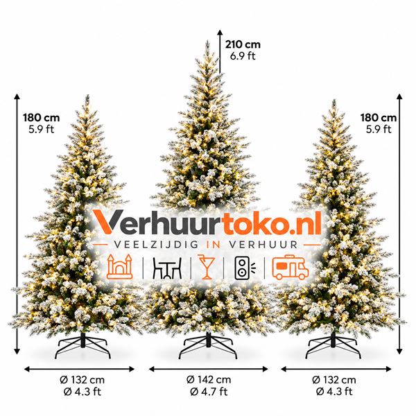 Besneeuwde Kerstbomen Set van 3 met LED-verlichting Besneeuwde Kerstbomen Set van 3 met LED-verlichting